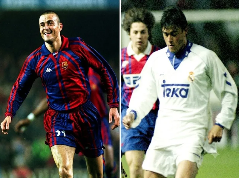 Luis Enrique từng khoác áo Real Madrid và Barcelona trong sự nghiệp thi đấu đỉnh cao.